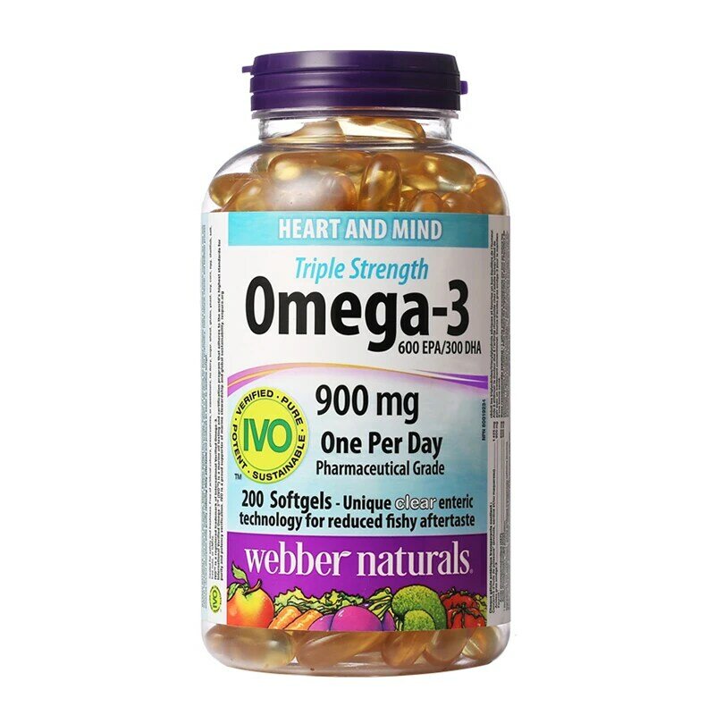 Webbernaturals น้ำมันปลาทะเลน้ำลึกสามระดับ Omega-3 600 EPA/300 DHA 200 gratis ongkir อ่อน