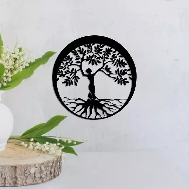 CIFBUY-señal de árbol de Metal para mujer, decoración colgante de pared familiar, decoración de habitación del hogar, regalo de inauguración de la casa, señal de pared al aire libre