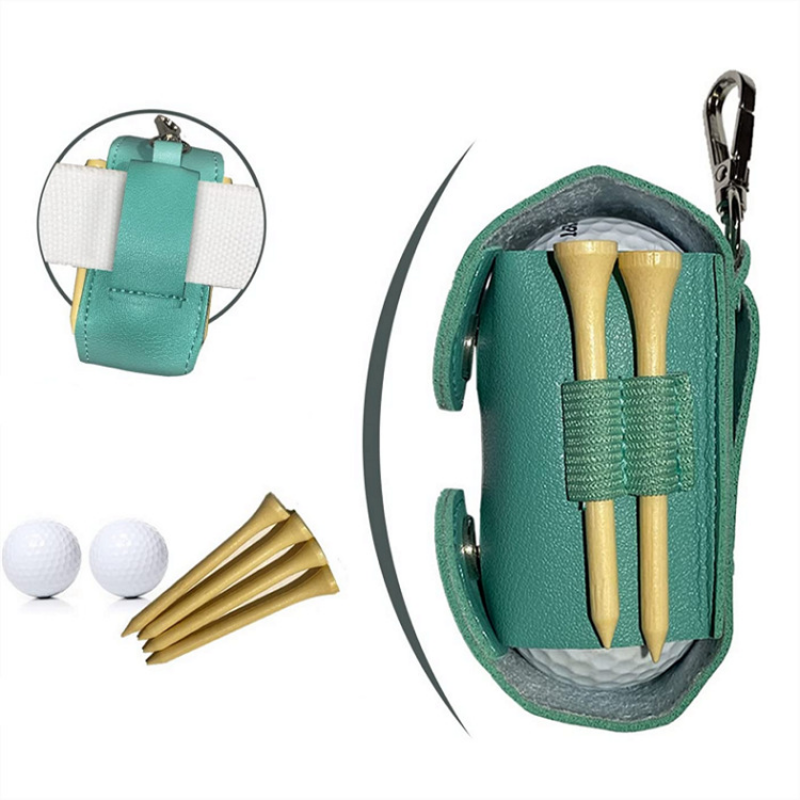 Riñonera de Golf de cuero Pu, bolsa de almacenamiento de Golf al aire libre, bolsa de accesorios de Golf, bolsa de ejercicio portátil