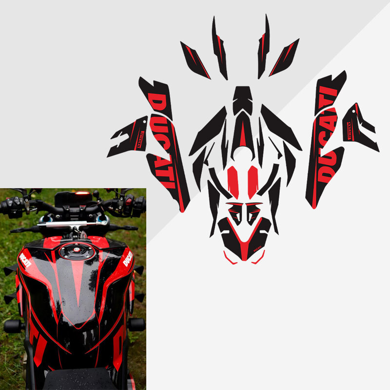 Untuk Ducati Streetfighter V4 V4S stiker versi mobil penuh bunga tarik seluruh mobil dihiasi dengan stiker decal pelat bunga