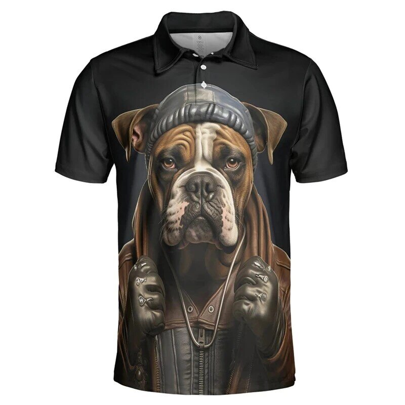 Schattige Poedel 3d Print Poloshirt Man Korte Mouw Grappige Hond Revers Polo Shirt Casual Mode Zomer Hoge Kwaliteit Heren T-Shirt