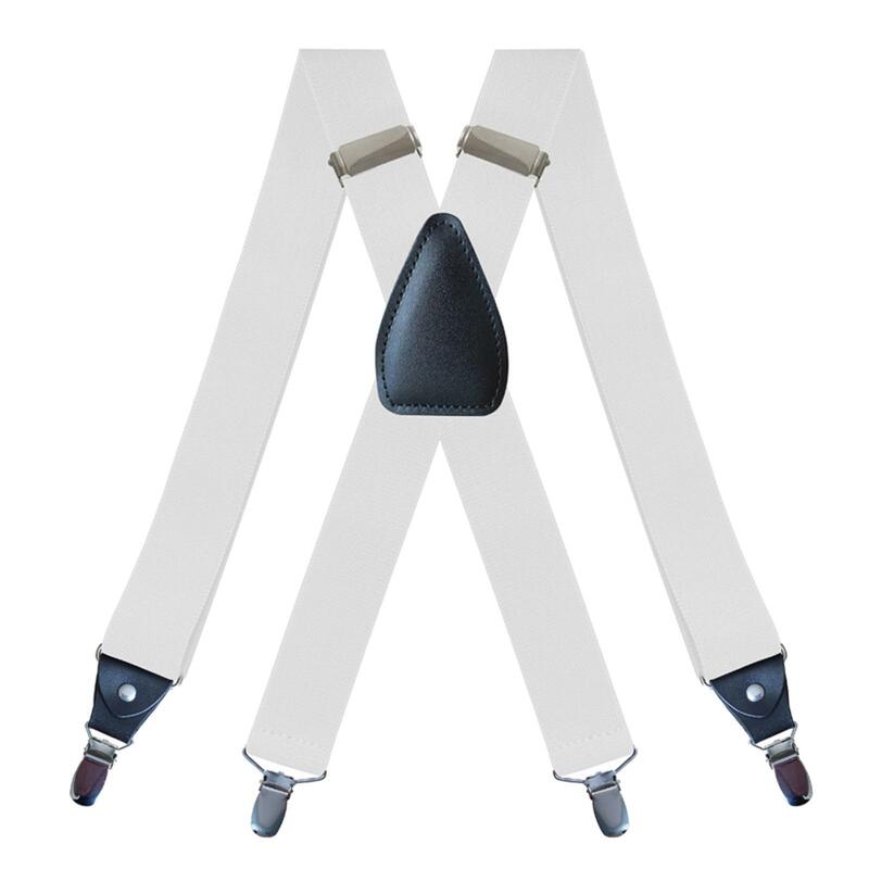 Bretelles pour hommes, Clips élastiques en forme de x, couleur unie, taille 1.38 pouces, attelle ajustable unisexe pour le travail