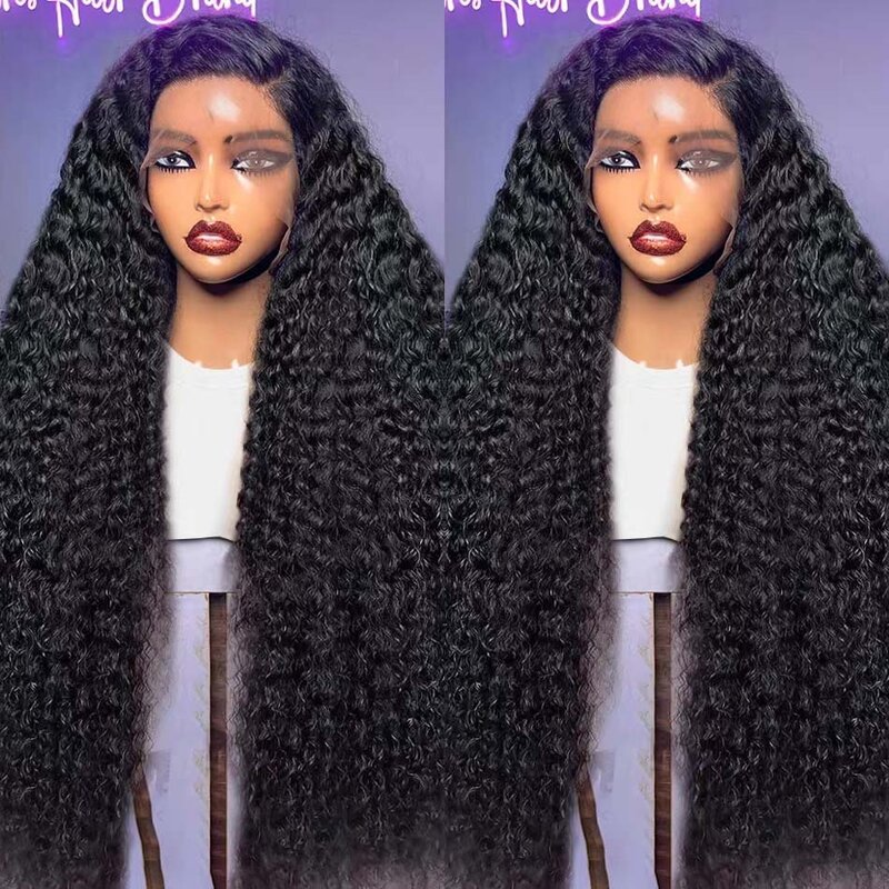 Water Wave Frontal Wig 13x4 13x6 HD Transparent Lace Frontal Wig For Women 30 40Inch Curly Lace Front Human Hair Wigs PrePlucked