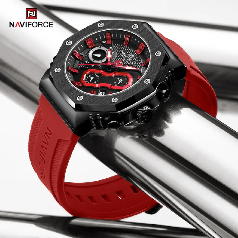 NAVIFORCE Men's Watch Fashion Sport Waterproof Couple Lovers Quartz Wristwatches Luminous Silicone Strap Clock Relogio Masculino