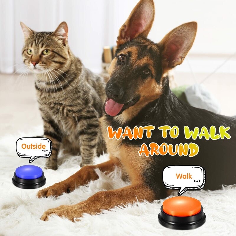 Juguetes Divertidos grabables para perros, juguetes para mascotas que parlan con botones para mascotas, suministros portátiles para mascotas, comunicación para perros