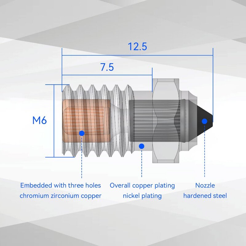رأس طباعة طابعة Extrusora عالي التدفق ، فوهة ثقب V6 BimetalThree ، أجزاء طباعة ثلاثية الأبعاد لـ ANYCUBIC I3 Mega X Pro I3 Mega S Chiron Kobra