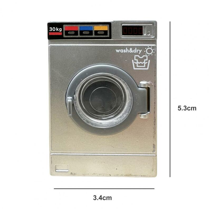 Mesin cuci rumah boneka, tutup dapat dibuka simulasi tinggi ABS 1:12 Model mesin cuci Mini rumah bermain mainan untuk lanskap mikro