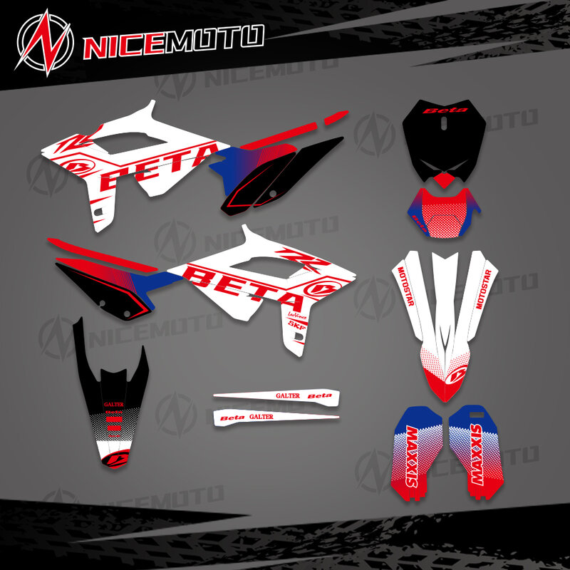 Nicemo Team Graphic Decal and Sticker Kit pour BETA 2020 2021 2022 RR RR-S 125 200 300RR 250 350 390 430 480 RX 20