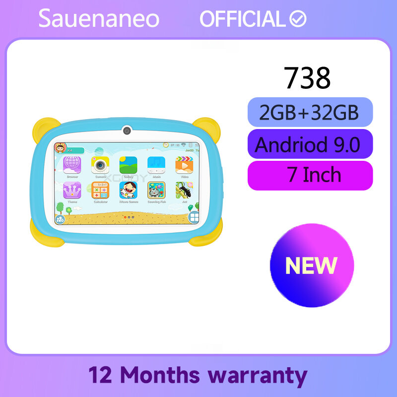 Tablet per bambini 7 pollici Android 9.0 2GB RAM 32GB ROM Quad-Core WiFi Software educativo