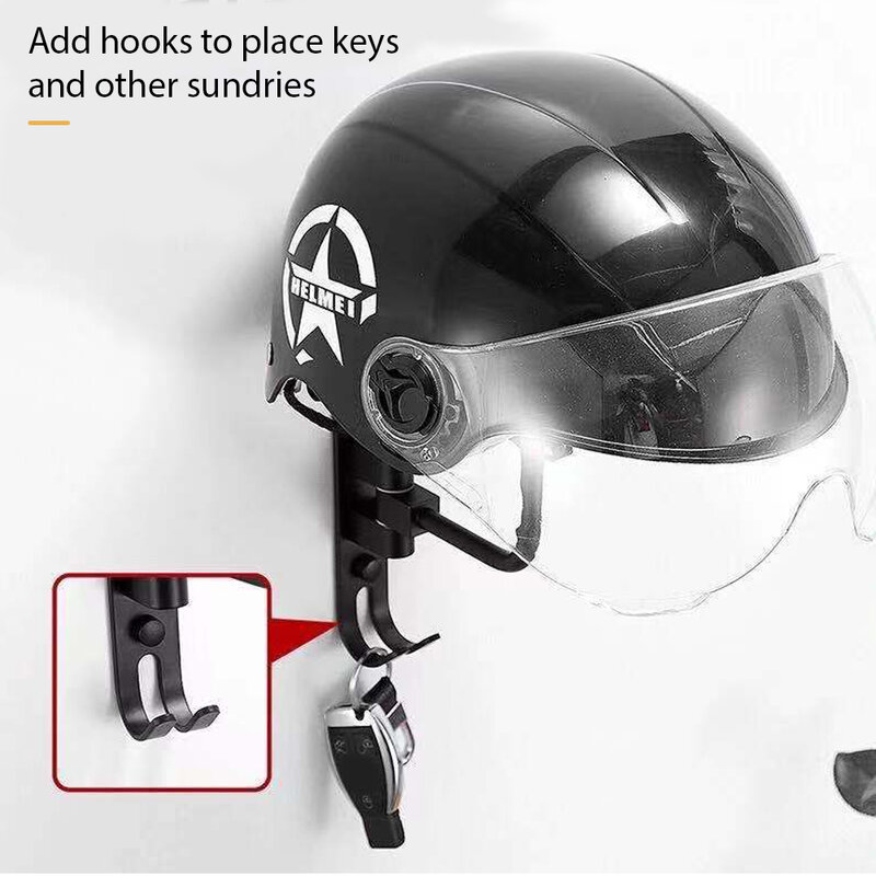 壁掛け式ハンドフック,コート用多機能,180度回転,オートバイ用ヘルメットフレーム,安定した耐久性のある帽子
