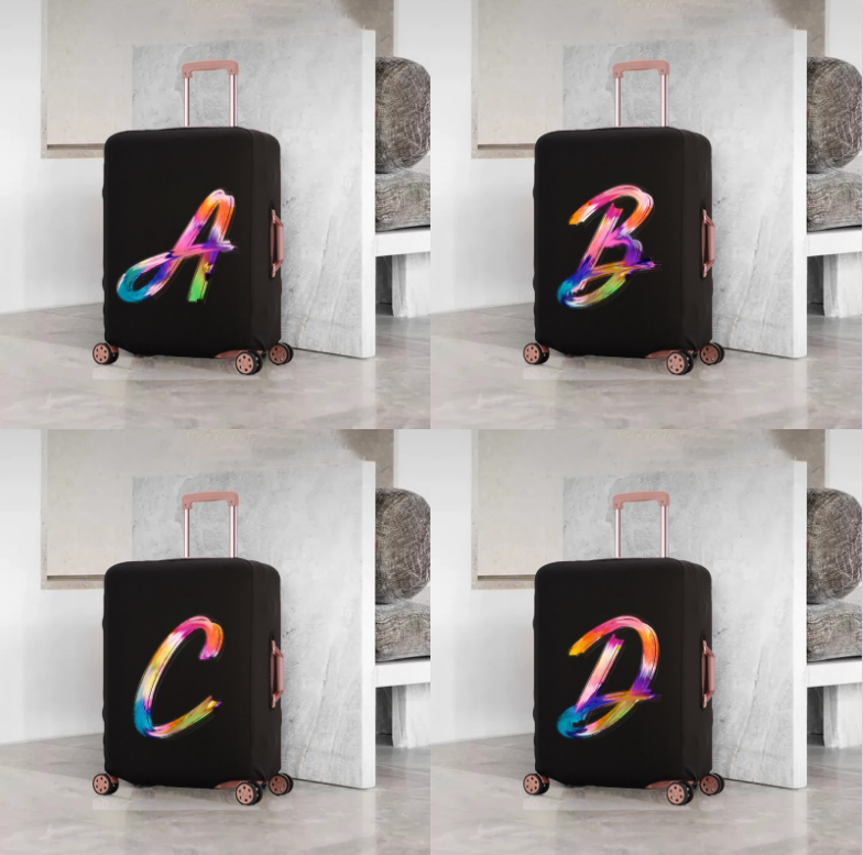 Travel กระเป๋าเดินทางตัวอักษรที่มีสีสันถอดออกได้ป้องกันฝุ่นยืดหยุ่น Anti-Scratch สำหรับ18ถึง28นิ้วอุปกรณ์เสริม