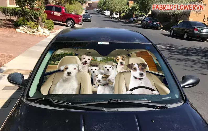 Parson Russell Car Sunshade, Parson Russell Car Decoration, Dog Windshield, Dog Lovers Gift, Dog Car Sunshade, Gift For Mom, Gif