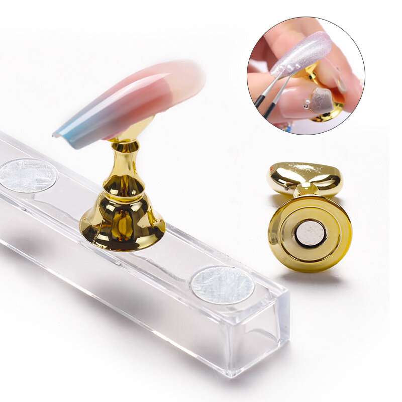 1 zestaw magnetyczny uchwyt na paznokcie stojak do ćwiczeń lakier do paznokci akrylowy kryształ przedstawiający półkę narzędzie do zdobienia paznokci