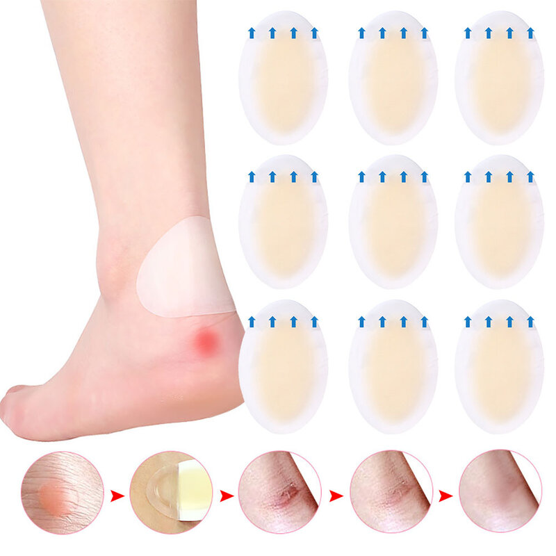 20/10pcs Anti Slip Heel Cushions Pads Non-Slip Inserts Hydrogel Foot Patch Oval Heel Stickers Women Men Foot Heel Care Protector