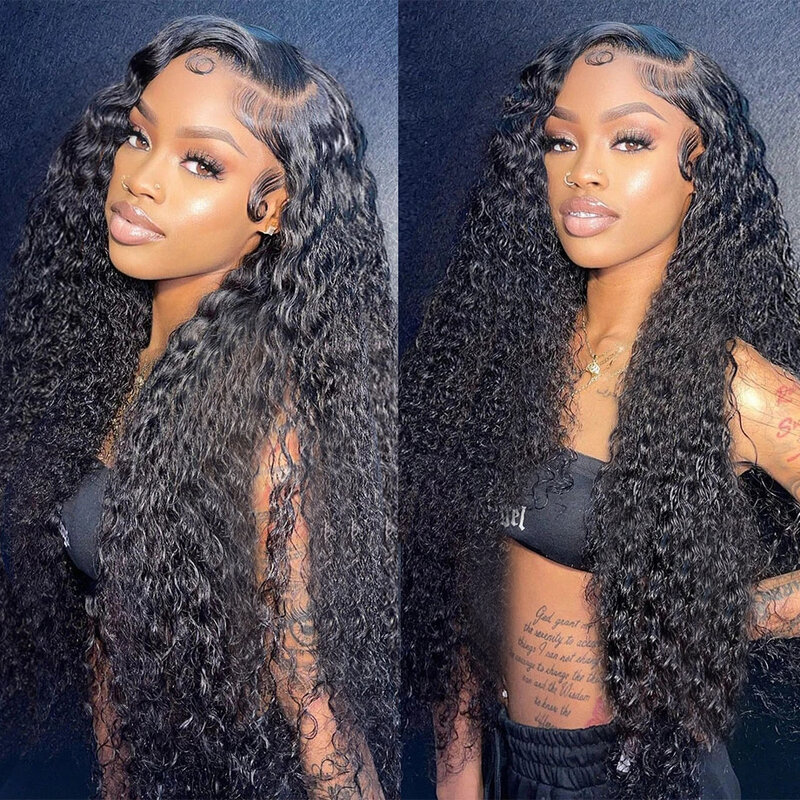 30 34 Inch Loose Deep Wave Lace Frontal Wig Remy Transparent water wave Hd Lace Frontal Wigs 13x6 13x4 Human Hair Wigs For Women