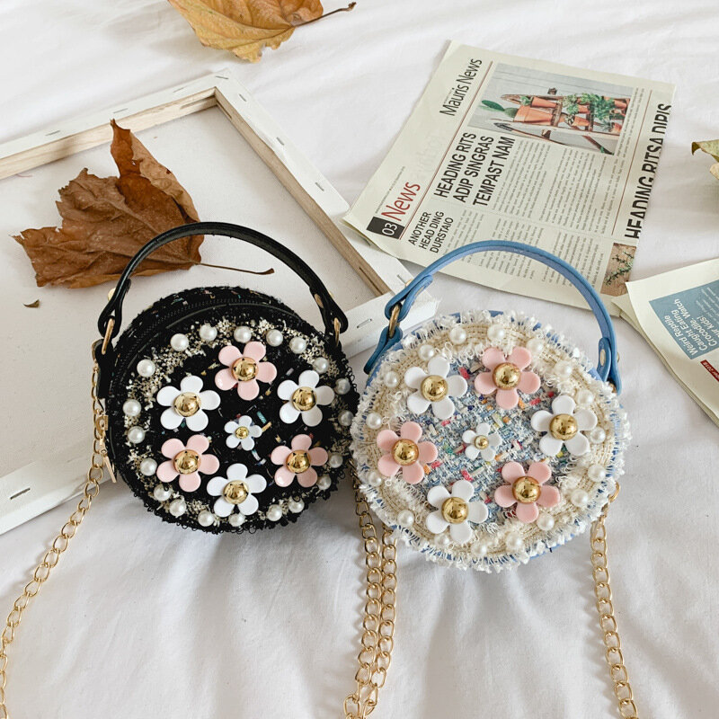 Bolsa de mensajero para niños, bolso decorativo de flores para madre e hijo, cartera bonita para niña, bolsos para mujer