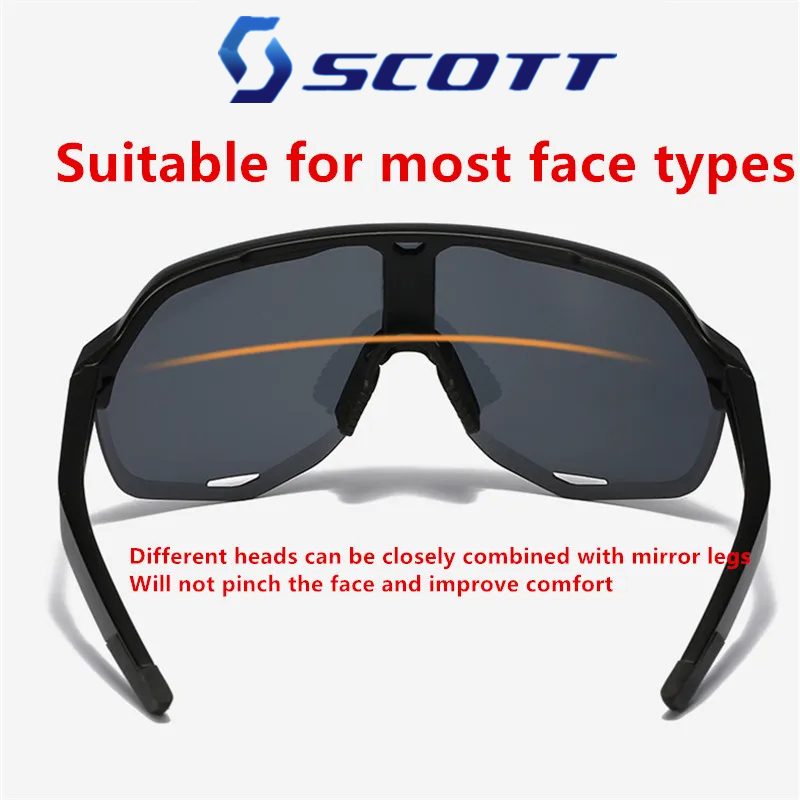 Baru SCOTT kacamata hitam olahraga luar ruangan pria dan wanita UV400 antisilau UV sepeda berkendara memancing perjalanan kacamata 5 warna