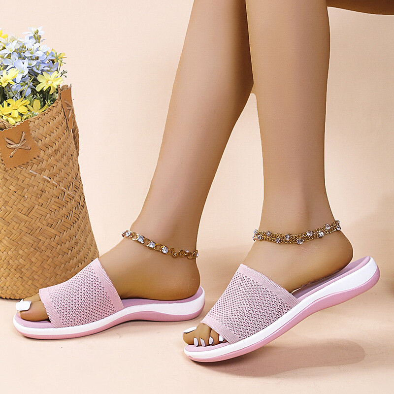 Pantofole estive scarpe da donna 2024 sandali da donna pantofole piatte romane scarpe Casual da spiaggia per interni ed esterni sandali da donna