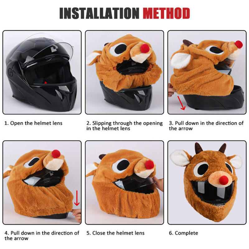 Protezione del casco copricapo copricapo Cartoon Fluffy Plush Set per moto custodia protettiva integrale sicurezza moto Trendy