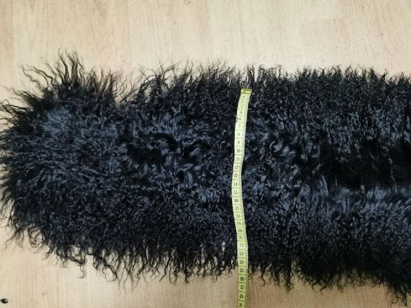 Cachecol de pele de ovelha real mongólia, cachecol feminino quente para inverno, cachecol natural encaracolado preto