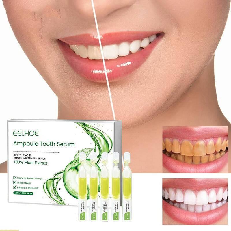 Teeth Whitening Essence 10 Pcs Deep Cleaning Natural Ampoule Toothpaste Teeth Whitener Teeth Oral Hygiene Care Mint Flavor