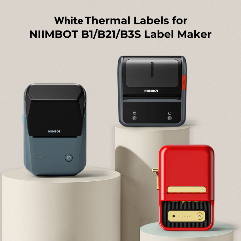 NiiMbot 라벨 프린터, 방수 오일 찢어짐 방지 가격표, 퓨어 컬러 스크래치 방지 스티커, 접착지, B1, B21