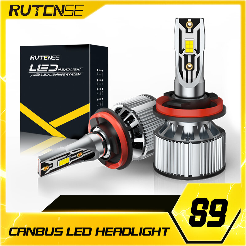 RUTENSE-자동차 LED 헤드라이트 전구 120W 20000LM H7 Turbo Canbus H4 H11 H1 9005 9006 9012 6000K 3570 CSP, 폭스바겐 포드 bmw용 자동 램프