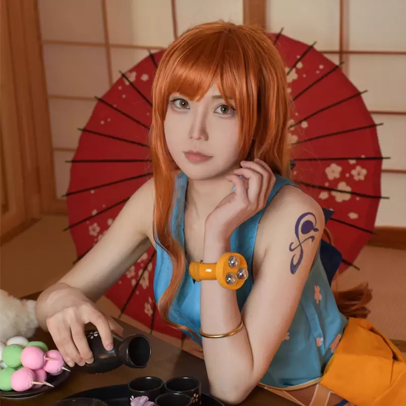 Anime ein Stück Nami Cosplay Holz Armband Zeiger Uhr Armband Requisite für Frauen Halloween Karneval Rollenspiel Kostüm Zubehör