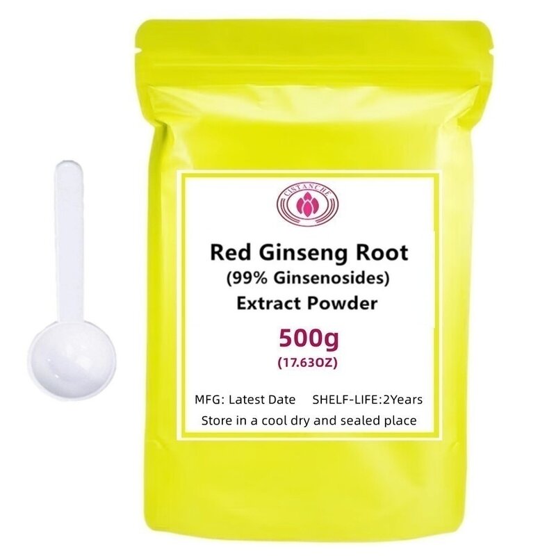 Korean Red Ginseng Root Extract Pó, Tintura de soro Herbal, Enriqueça Ginsensides, Anti-Aging, Abastecimento, 50-1000g