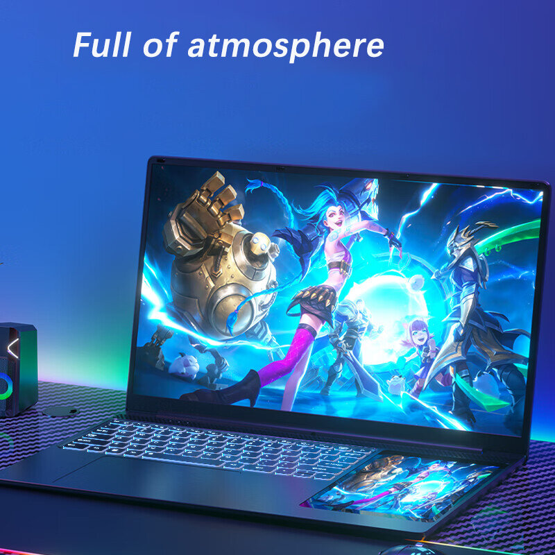 2024 New High-performance 15.6+7-inch Dual Screen Laptop Full Metal Casing 180 °Rotating Screen Notebook Gamers Work Laptops
