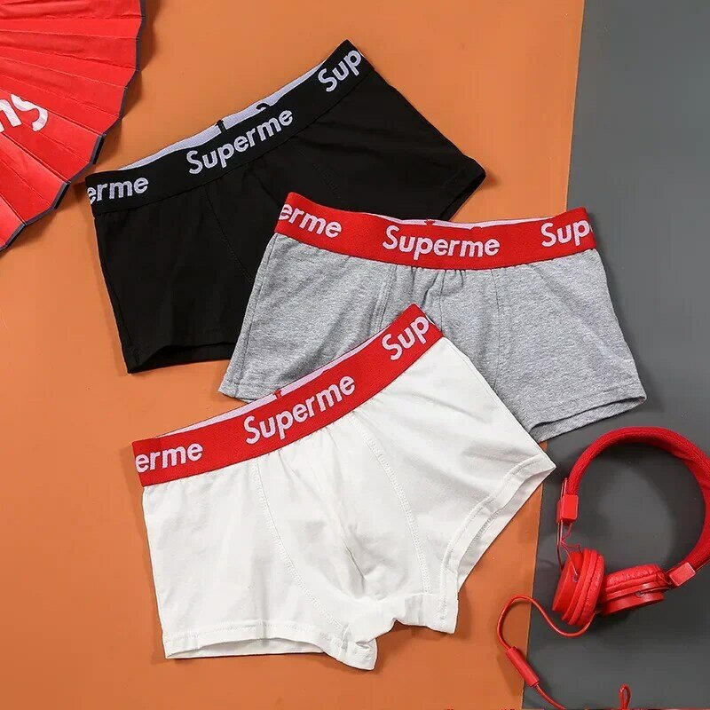 Shorts boxer de algodão de alta estiramento masculino, roupa íntima confortável, calcinha macia, gay sexy, tamanho grande, de M a 2XL