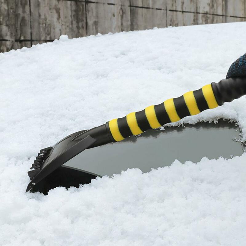 Escoba de eliminación de nieve para parabrisas automático, cepillo de nieve eficiente para automóvil, raspador de hielo con mango largo desmontable, agarre de esponja alto para automóvil