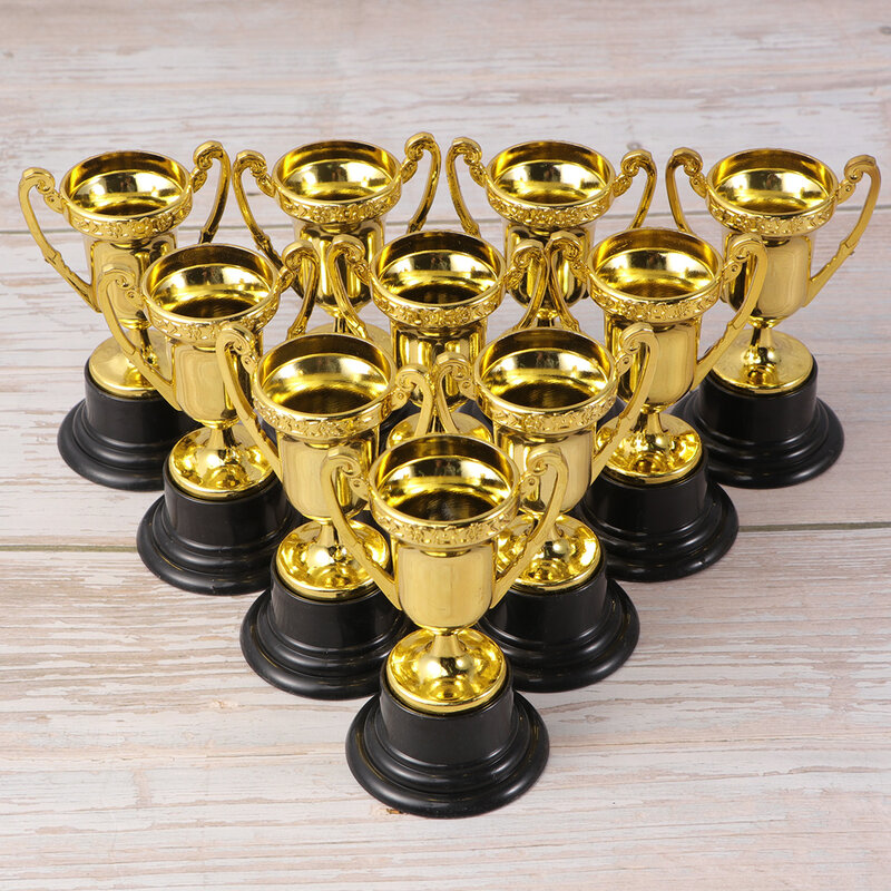 Plástico Mini Troféu com Base, Competição de Recompensa, Student Sports Award, Brinquedos Infantis para Jogo, Jardim de Infância, 25Pcs