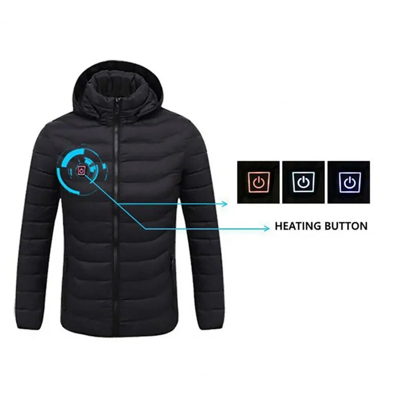 2023 NWE мужские зимние теплые куртки с подогревом USB умный термостат однотонная одежда с капюшоном с подогревом водонепроницаемые теплые куртки