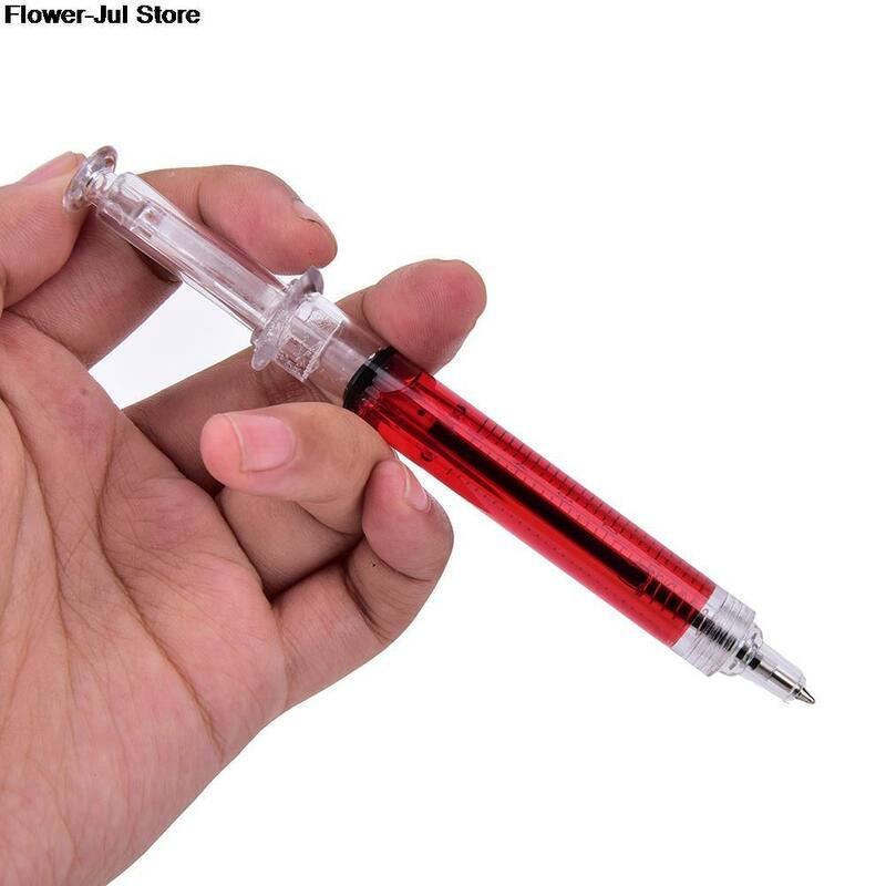 10 sztuk/partia kreatywny, nowatorski długopis strzykawkowy o osobliwym kształcie śliczne papeteria długopisy kulkowe 5mm prezent dla dzieci z nagrodami