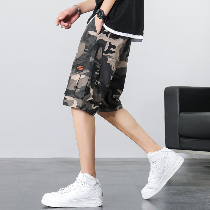 Men's Summer Cargo Shorts Military Thin Wear-resistant Multi-pocket Tactical Shorts Outdoor Sports Casual Loose Cropped Pants