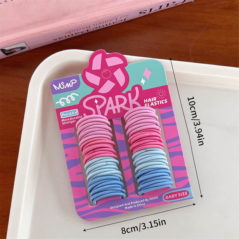 Girls Colorful Nylon Small Rubber Bands Children Elastic Hair Bands Ponytail Holders Hair Ties Kids Hair Styling Tools 55pcs/bag