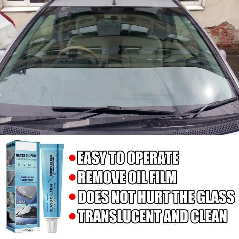 Glass Oil Film Remover Glass Cleaner Polish Agent With Sponge And Cloth Car Windshield Window Cleaner Glass Film Coating Agent