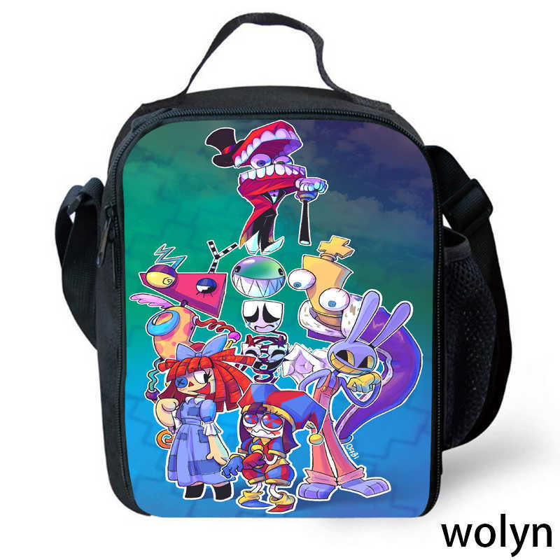 The Amazing Digital Circus Lunch Bags ,Cartoon School Bags for Boys Girls ,Children Cooler Bags Storage for Food or Juice