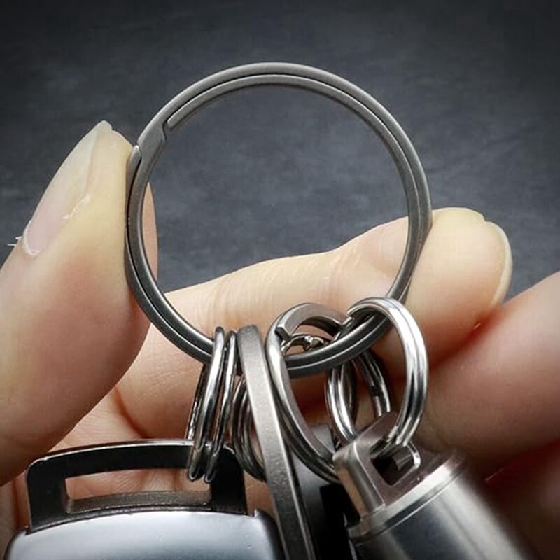 Titanium Key Ring, Quick Release Side-Pushing Ring, Super Lightweight Key Organizer, Outer Diameter 30MM, 5PCS Durable