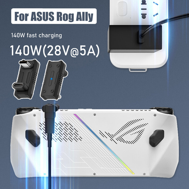 USB-C aapter für asus rog ally/ns schalter konsole pd140w typ-c männlich weiblich adapter 20gbps 180 grad u-förmiger coverter