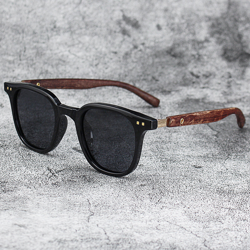Солнцезащитные очки в винтажной деревянной оправе для мужчин и женщин, Классические брендовые солнечные очки с линзами с покрытием, для вождения