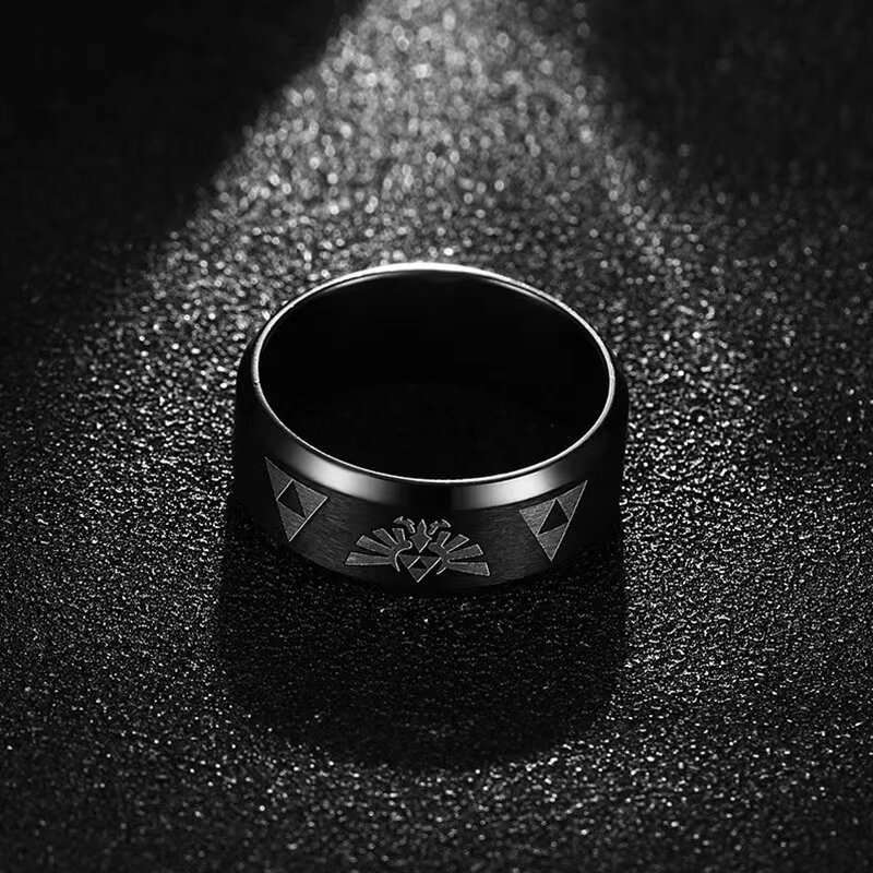 The Legend of Zeldas Triforce Triangle Symbol Band Ring for Men Women 316L Stainless Steel Finger Rings Cosplay Party Jewelry