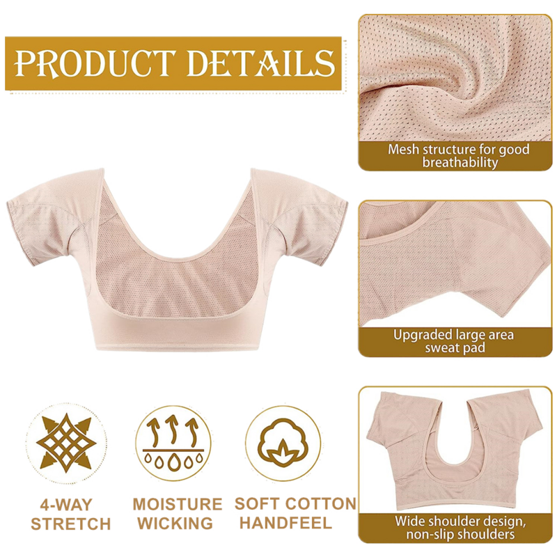1PC t-Shirt Sweat Pads Underarm Sweat Vest ascella protezioni per il sudore camicia a prova di sudore protezione lavabile per le donne ragazze