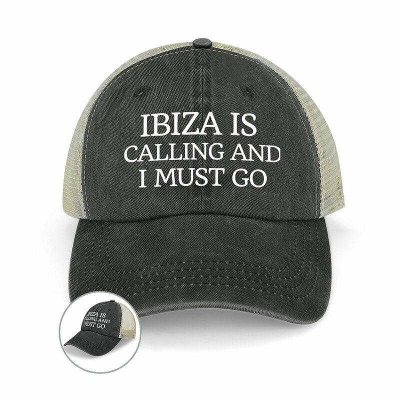 Ibiza dzwoni I muszę iść śmiesznie Ibiza hiszpania wakacje kapelusz kowbojski pianka na przyjęcie do czapki luksusowej marki damskiej