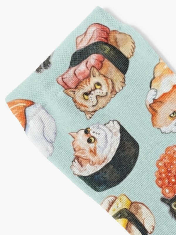Chaussettes d'interconnexion Sushi Persian Cat pour hommes et femmes, chaussettes d'hiver, chaussettes de Noël esthétiques