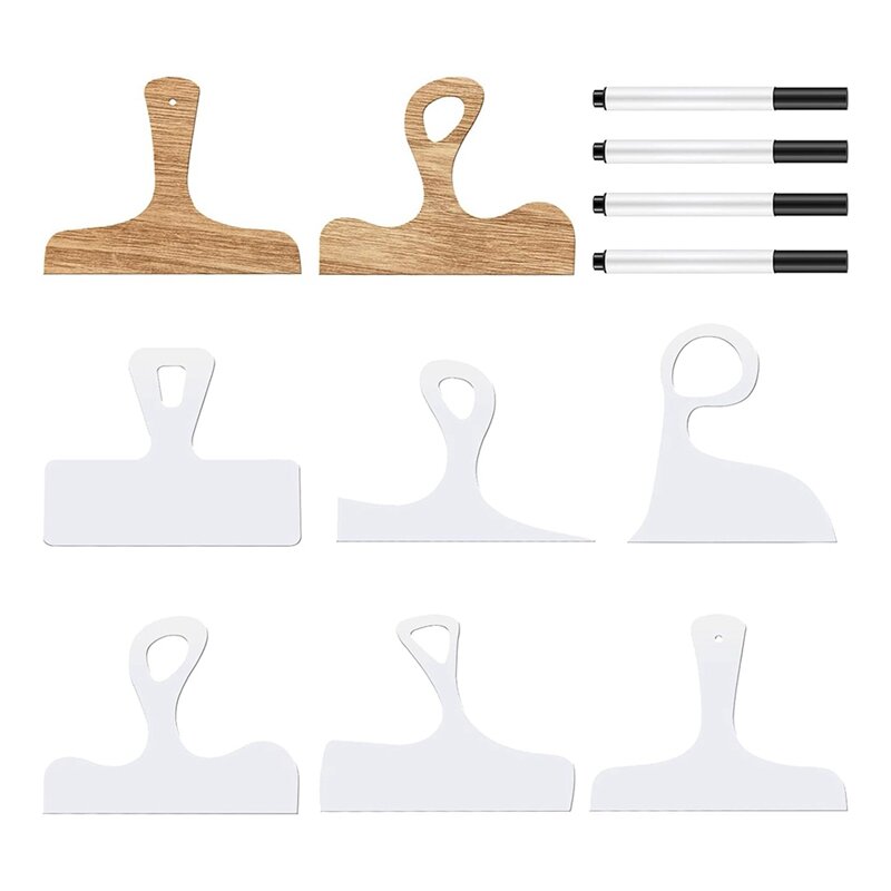 Carpintaria Set Template Board, Modelo Router com 4 Canetas, durável, fácil de usar, Cozinha, 6 pcs
