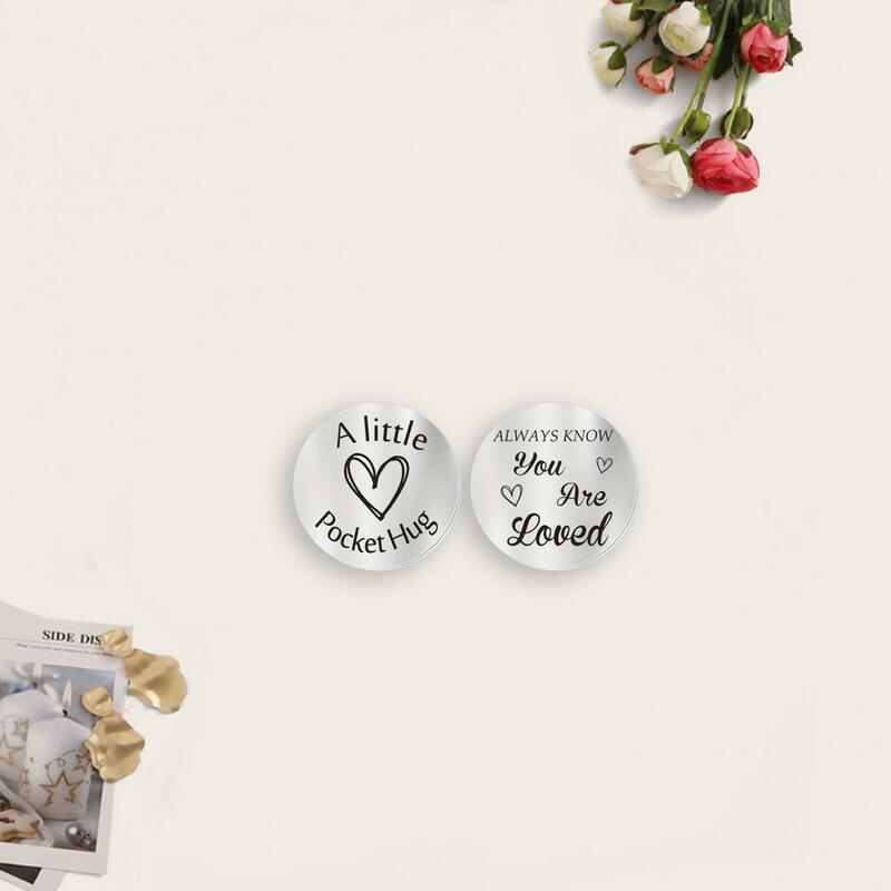 Portable Inspiring Coin Inspirational Decision Coin Pocket Hug Keychain Set for Family Friends Colleagues Stocking Stuffers