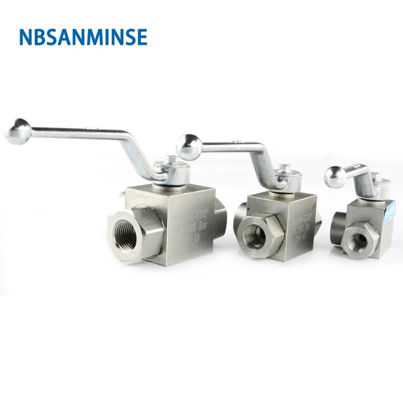 NBSANMINSE-válvula de bola hidráulica de alta presión, herramienta industrial de acero al carbono, rosca macho de 3 vías, KHB3K-G, 1/4, 3/8, 1/2, 31.5Mpa, 1 unidad