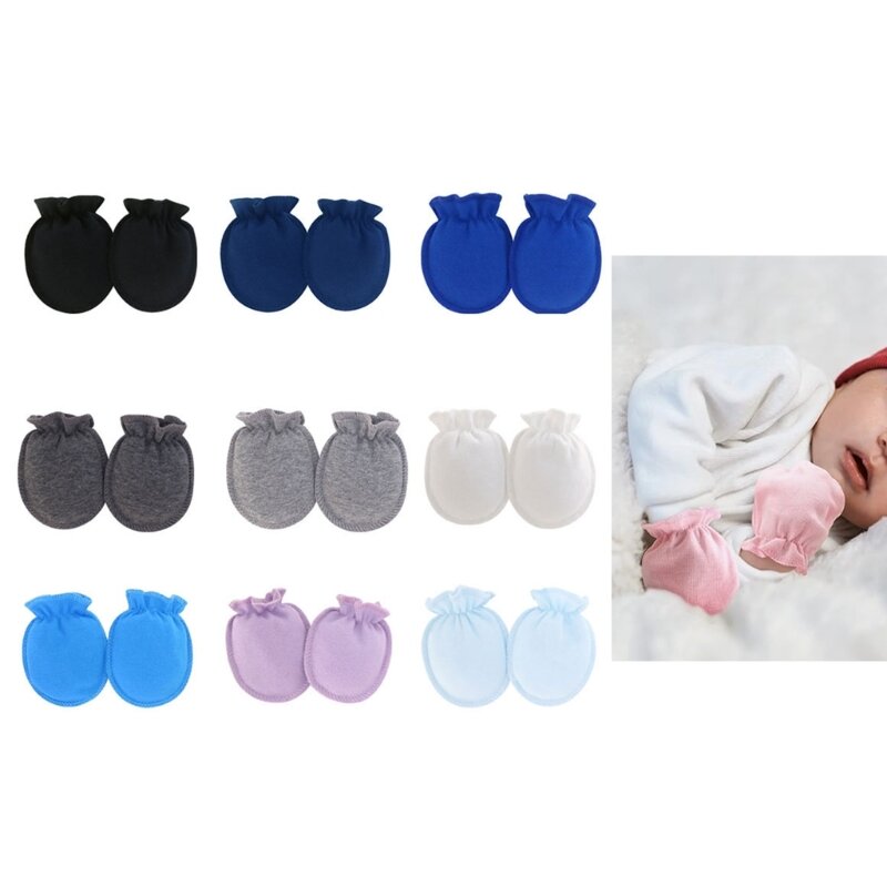 Guanti regolabili per protezioni antigraffio per il viso del bambino coperture flessibili e delicate per le mani del neonato prevengono graffi e irritazioni durevoli